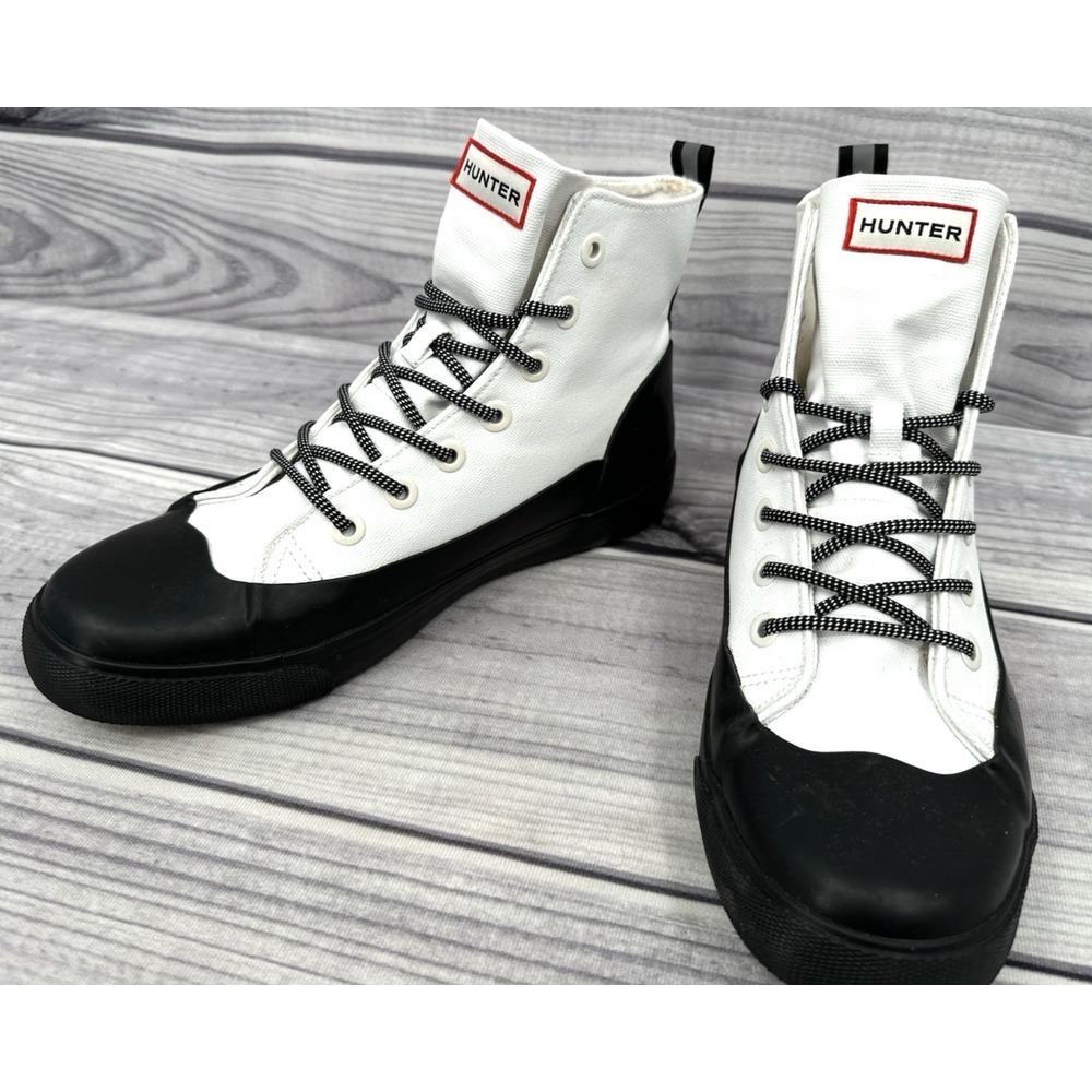 HUNTER DIPPED CANVAS HIGH TOP WATERPROOF BOOTS SHOES  Women's 10.5 /  Men's 8.5‎